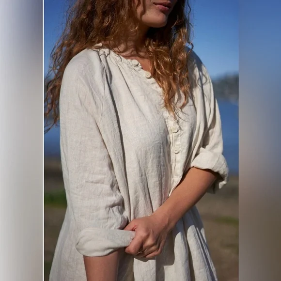 CP Shades Linen Dress in Sand - Picture 3 of 9